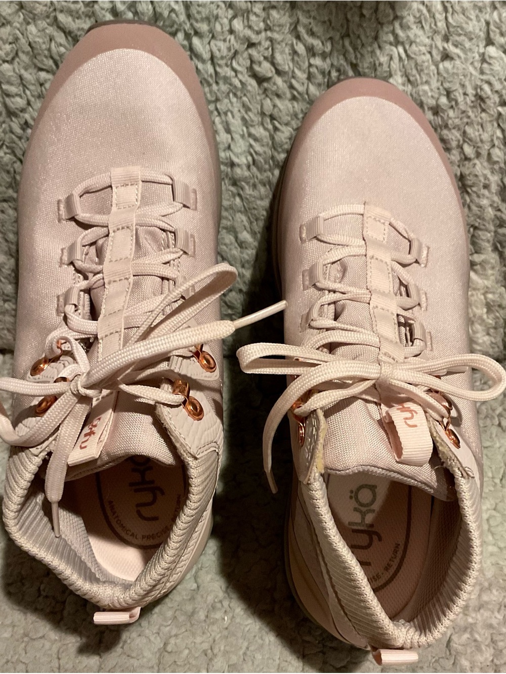 Ryka Women's Blush Pink Lace-Up Athletic Sneakers